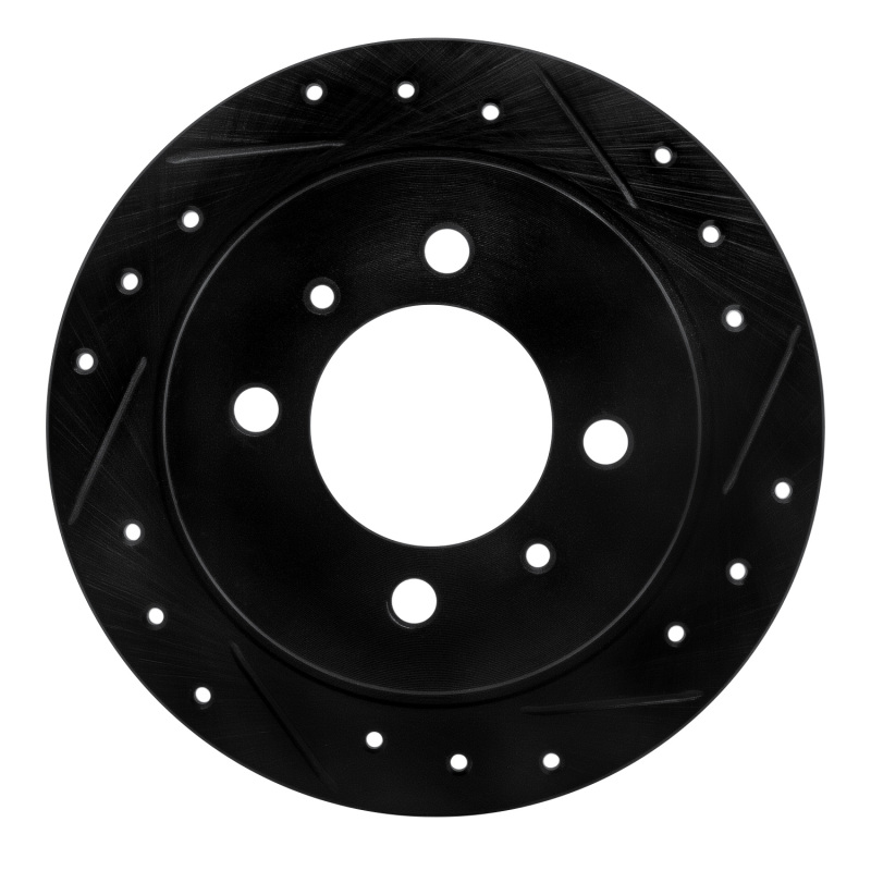 Nissan NX Brake Rotor (1) - Rear Right - R1 Concepts - Drilled & Slotted - Black - `91-`06